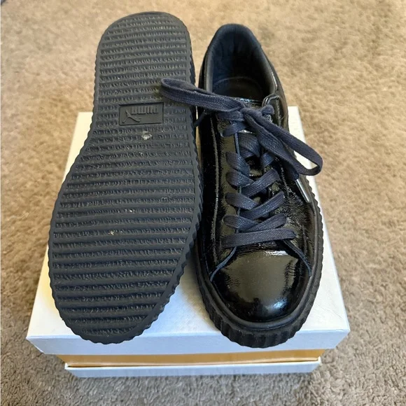 Fenty X Puma Cracked Leather Patent Black Creeper - Picture 2 of 5